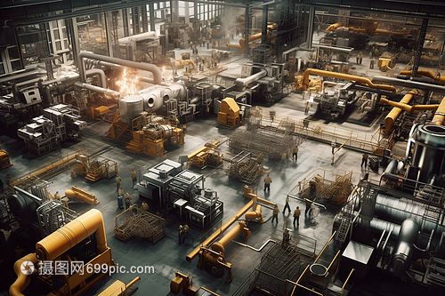堆滿機(jī)械的工廠